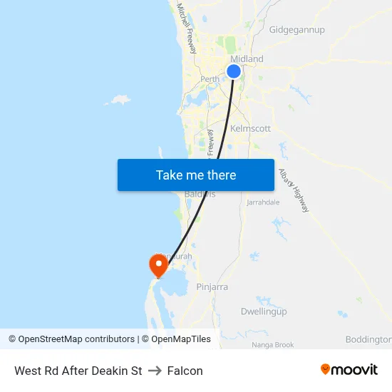 West Rd After Deakin St to Falcon map