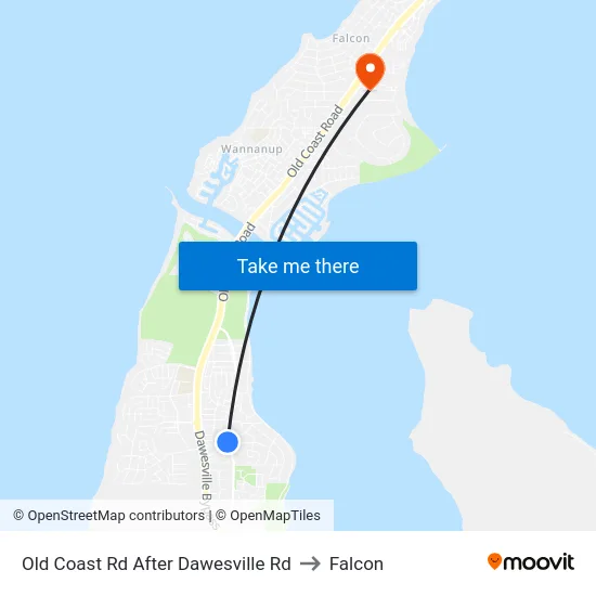 Old Coast Rd After Dawesville Rd to Falcon map