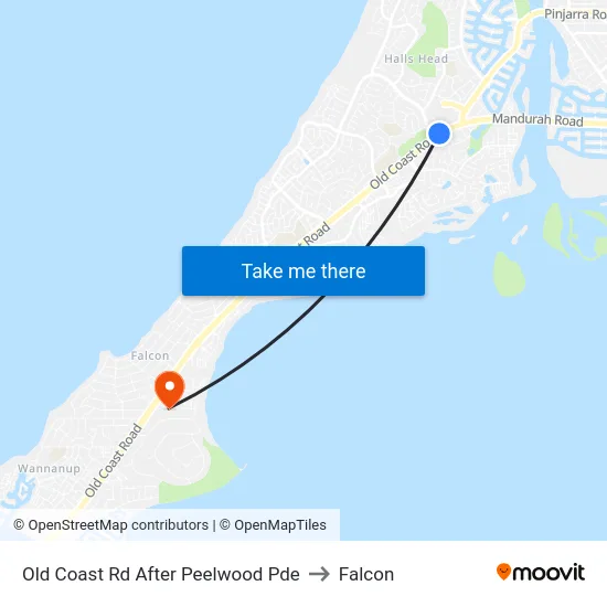 Old Coast Rd After Peelwood Pde to Falcon map