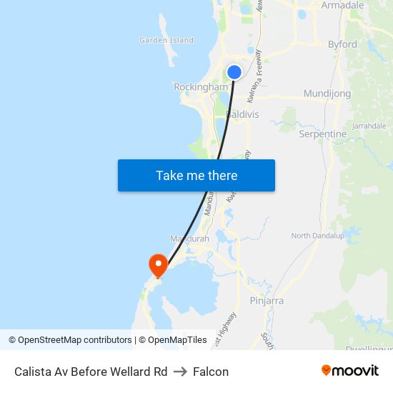 Calista Av Before Wellard Rd to Falcon map