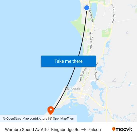Warnbro Sound Av After Kingsbridge Rd to Falcon map