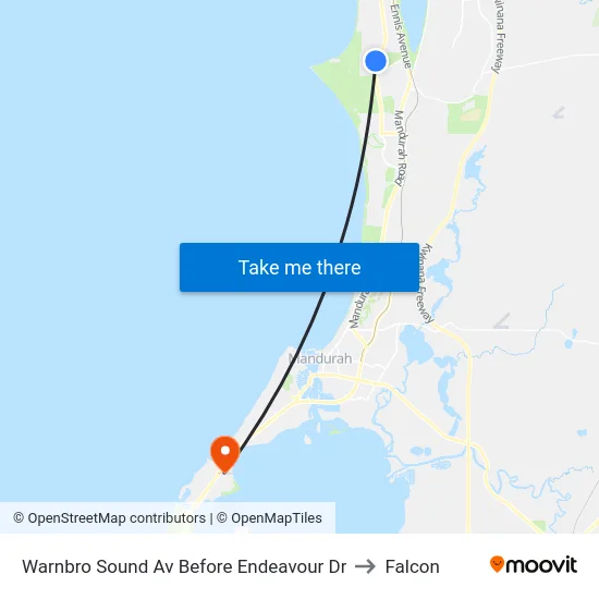 Warnbro Sound Av Before Endeavour Dr to Falcon map