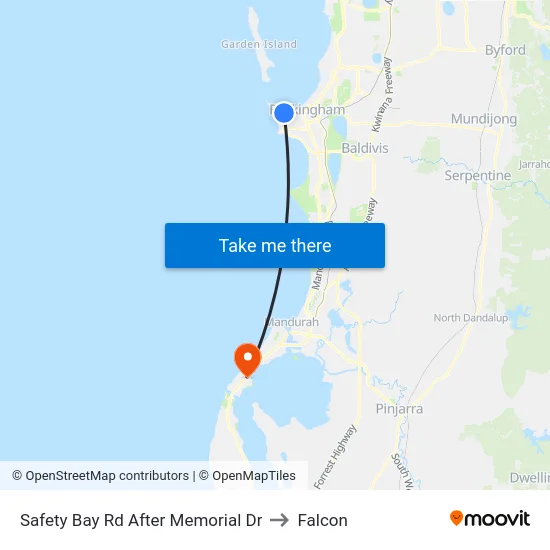 Safety Bay Rd After Memorial Dr to Falcon map