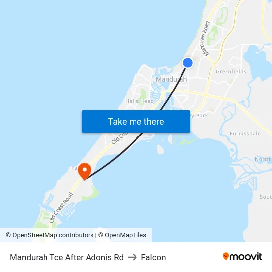 Mandurah Tce After Adonis Rd to Falcon map