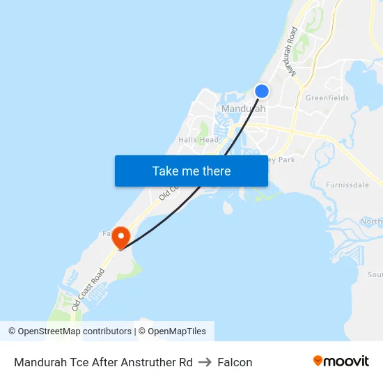 Mandurah Tce After Anstruther Rd to Falcon map