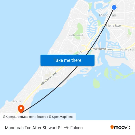 Mandurah Tce After Stewart St to Falcon map