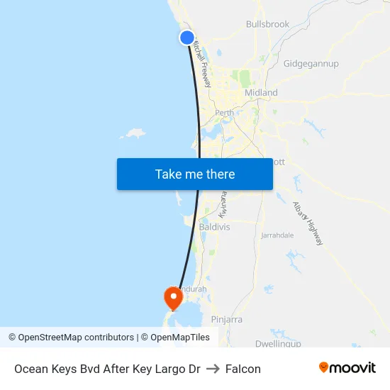 Ocean Keys Bvd After Key Largo Dr to Falcon map
