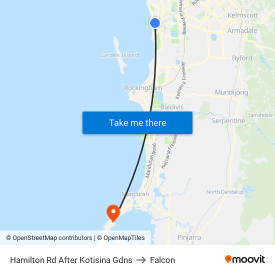 Hamilton Rd After Kotisina Gdns to Falcon map