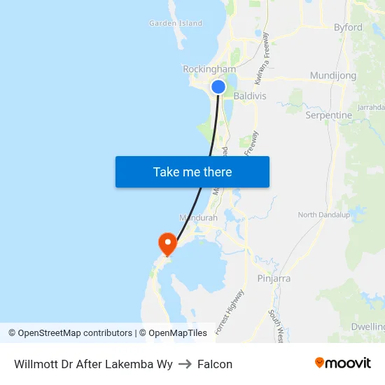 Willmott Dr After Lakemba Wy to Falcon map
