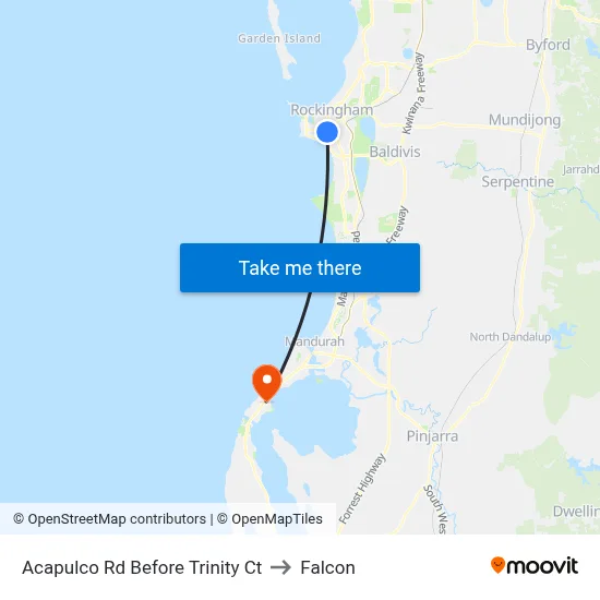 Acapulco Rd Before Trinity Ct to Falcon map