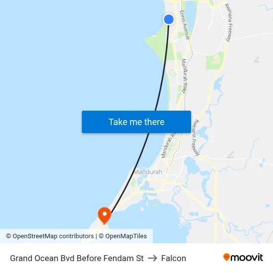 Grand Ocean Bvd Before Fendam St to Falcon map