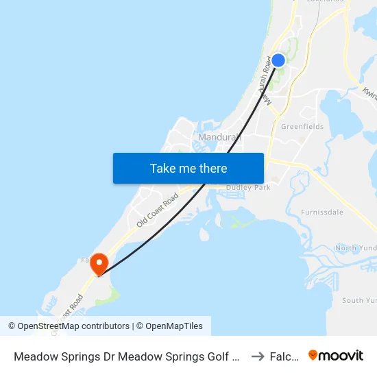 Meadow Springs Dr Meadow Springs Golf Club to Falcon map
