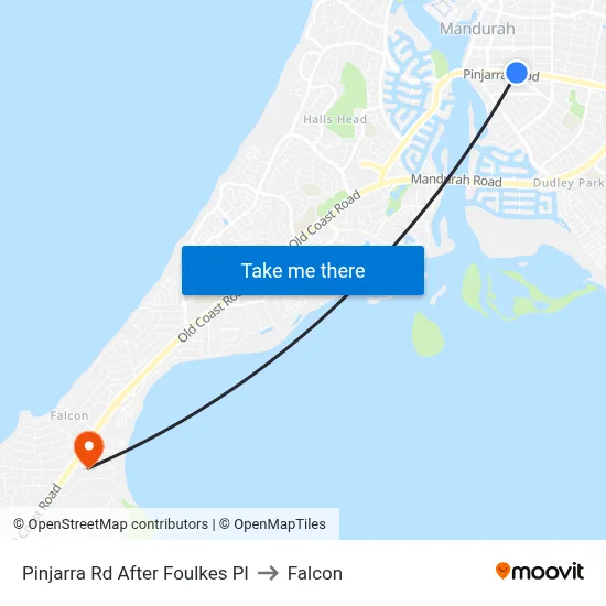Pinjarra Rd After Foulkes Pl to Falcon map