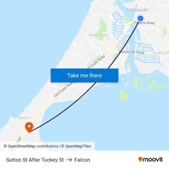 Sutton St After Tuckey St to Falcon map