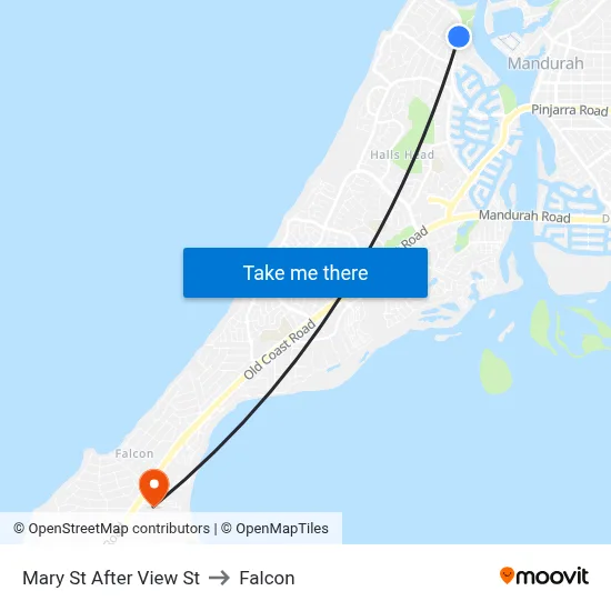 Mary St After View St to Falcon map