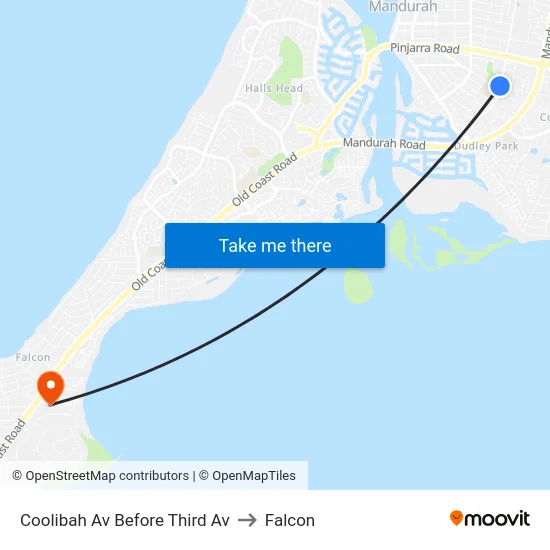 Coolibah Av Before Third Av to Falcon map