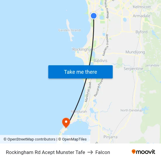 Rockingham Rd Acept Munster Tafe to Falcon map