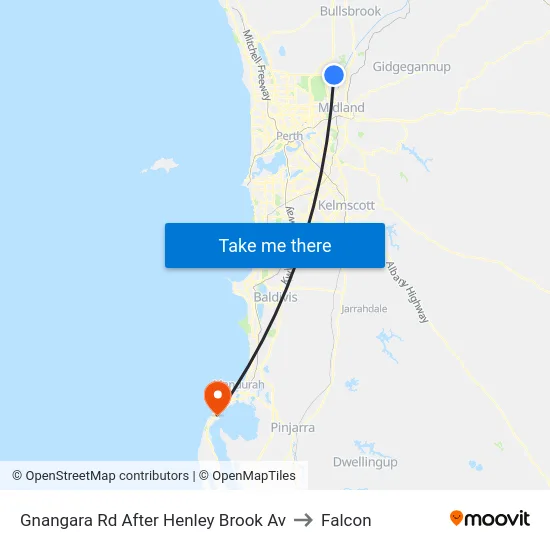 Gnangara Rd After Henley Brook Av to Falcon map