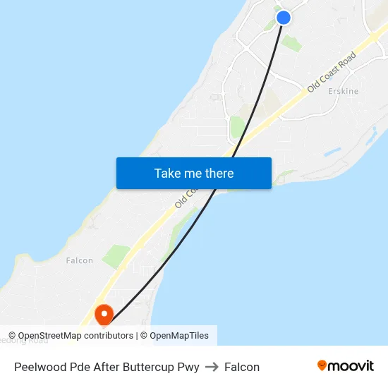 Peelwood Pde After Buttercup Pwy to Falcon map