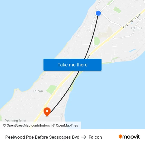 Peelwood Pde Before Seascapes Bvd to Falcon map