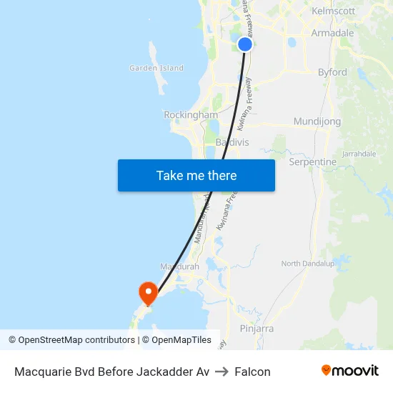 Macquarie Bvd Before Jackadder Av to Falcon map