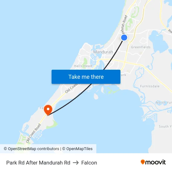 Park Rd After Mandurah Rd to Falcon map