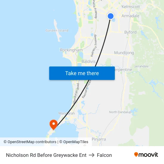 Nicholson Rd Before Greywacke Ent to Falcon map