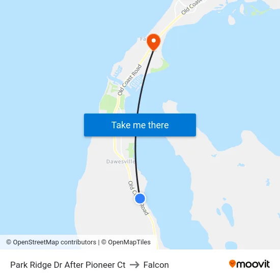 Park Ridge Dr After Pioneer Ct to Falcon map