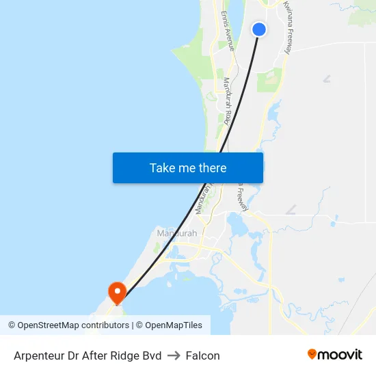 Arpenteur Dr After Ridge Bvd to Falcon map