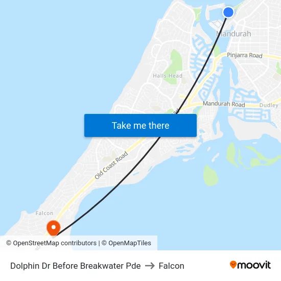 Dolphin Dr Before Breakwater Pde to Falcon map