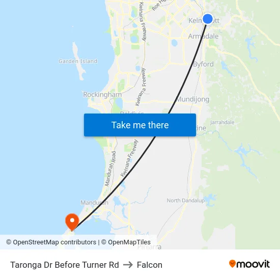 Taronga Dr Before Turner Rd to Falcon map