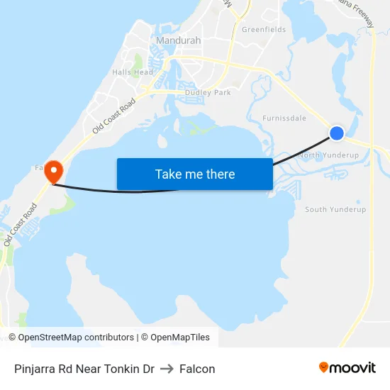 Pinjarra Rd Near Tonkin Dr to Falcon map