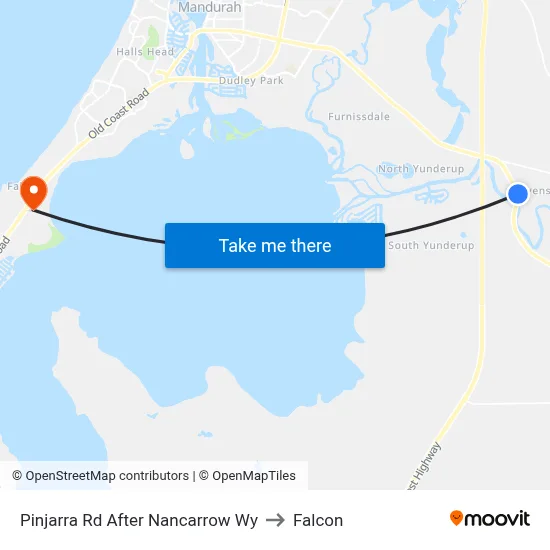 Pinjarra Rd After Nancarrow Wy to Falcon map