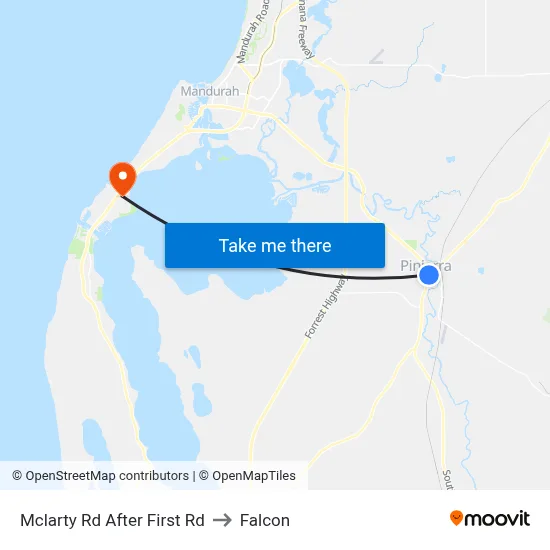 Mclarty Rd After First Rd to Falcon map