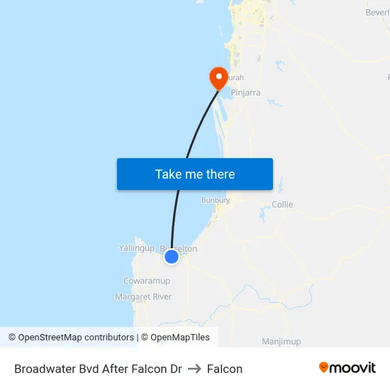 Broadwater Bvd After Falcon Dr to Falcon map