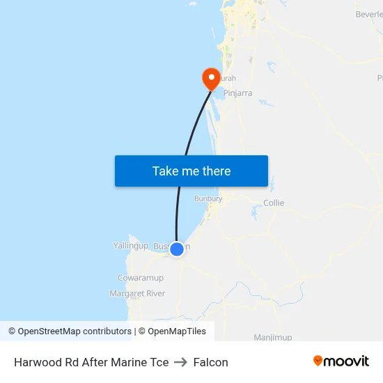 Harwood Rd After Marine Tce to Falcon map