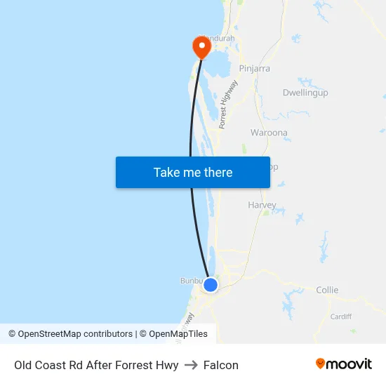 Old Coast Rd After Forrest Hwy to Falcon map