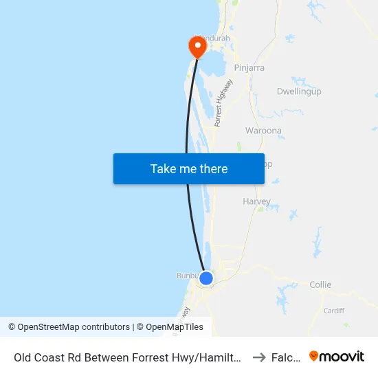Old Coast Rd Between Forrest Hwy/Hamilton Rd to Falcon map