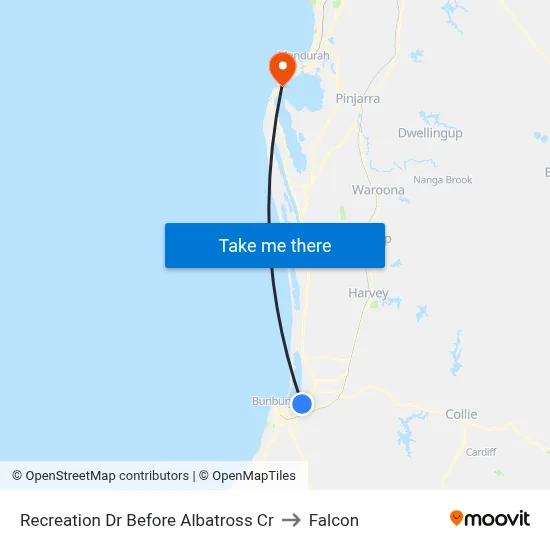 Recreation Dr Before Albatross Cr to Falcon map