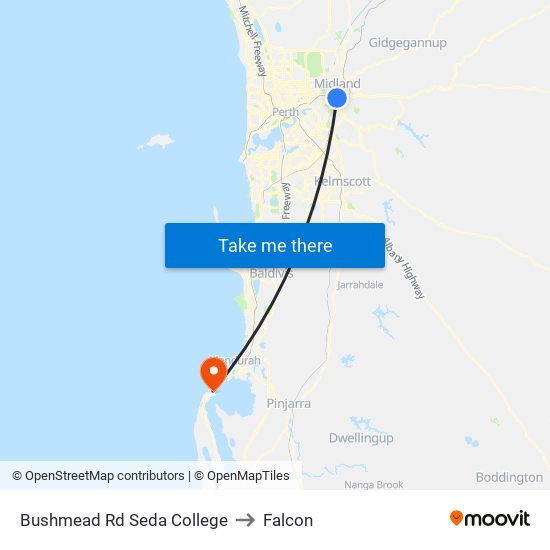 Bushmead Rd Seda College to Falcon map