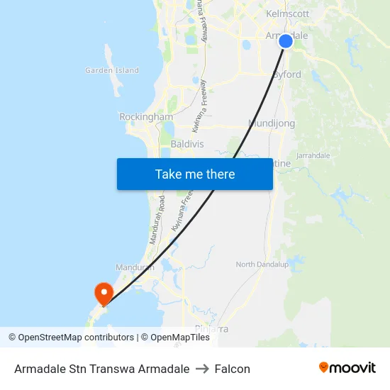 Armadale Stn Transwa Armadale to Falcon map