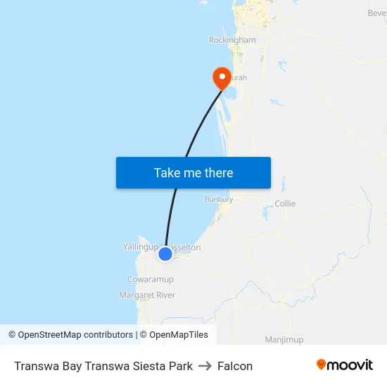 Transwa Bay Transwa Siesta Park to Falcon map