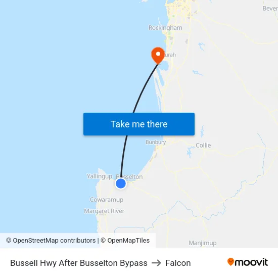 Bussell Hwy After Busselton Bypass to Falcon map