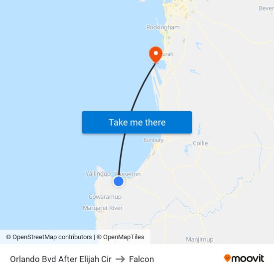 Orlando Bvd After Elijah Cir to Falcon map