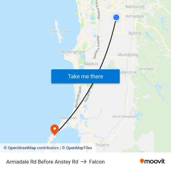 Armadale Rd Before Anstey Rd to Falcon map