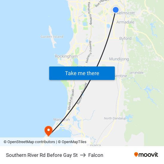 Southern River Rd Before Gay St to Falcon map