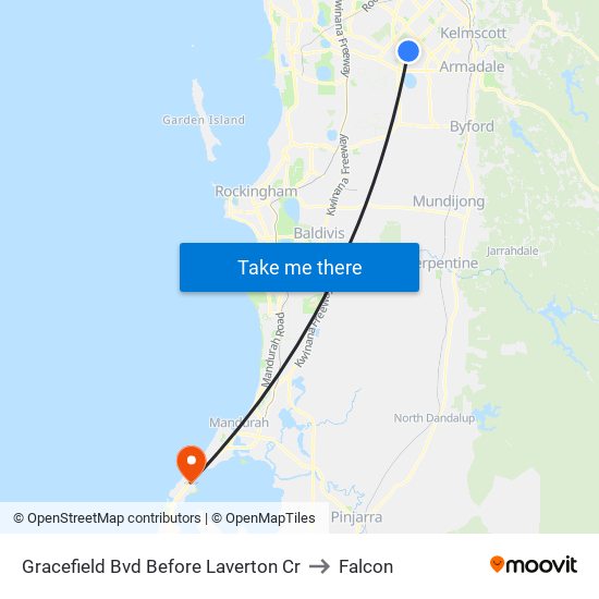 Gracefield Bvd Before Laverton Cr to Falcon map