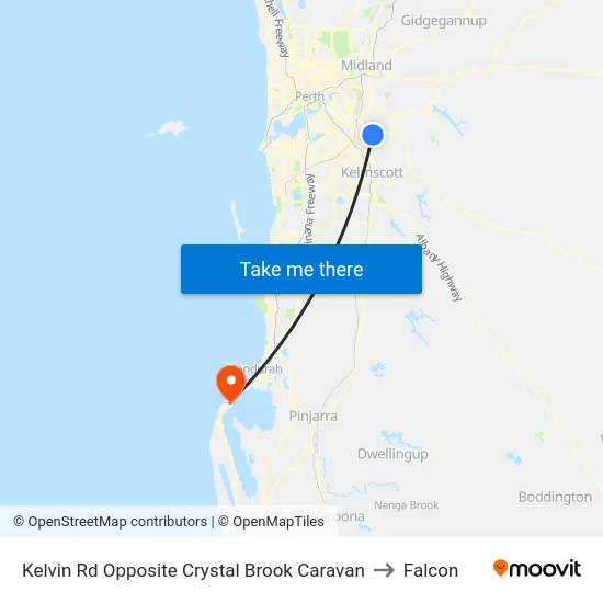 Kelvin Rd Opposite Crystal Brook Caravan to Falcon map