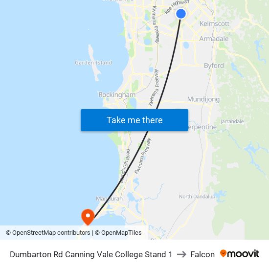 Dumbarton Rd Canning Vale College Stand 1 to Falcon map