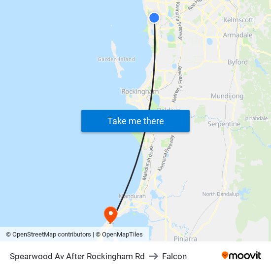 Spearwood Av After Rockingham Rd to Falcon map